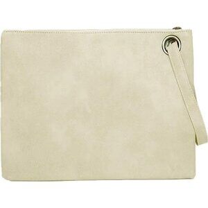 Women's Khaki Pu Leather Zipper Trendy Designer Wristlet Elegant Wedding Clutch